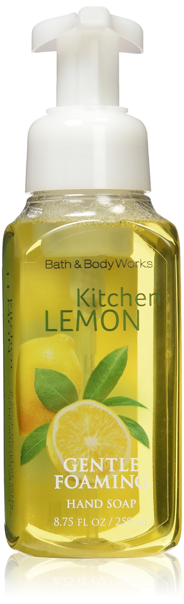 Bath & Body Works Limón de Cocina espuma suave derramándose, ideal para lavado de manos diario.