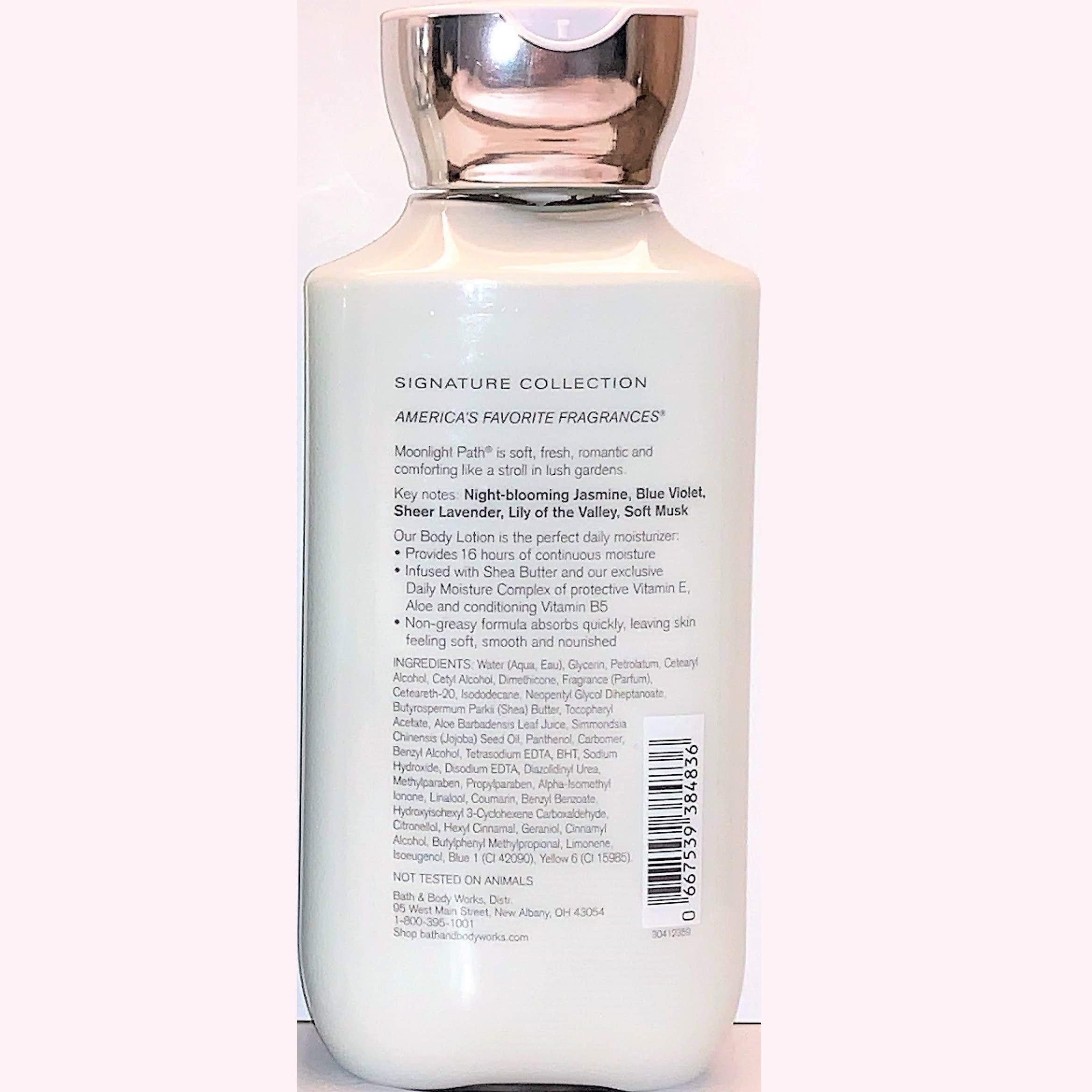 Moonlight Path de Bath & Body Works, etiqueta-diseño: aroma floral y acabado elegante