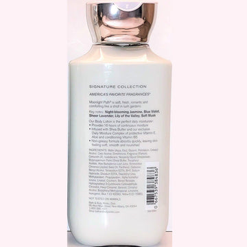 Moonlight Path de Bath & Body Works, etiqueta-diseño: aroma floral y acabado elegante