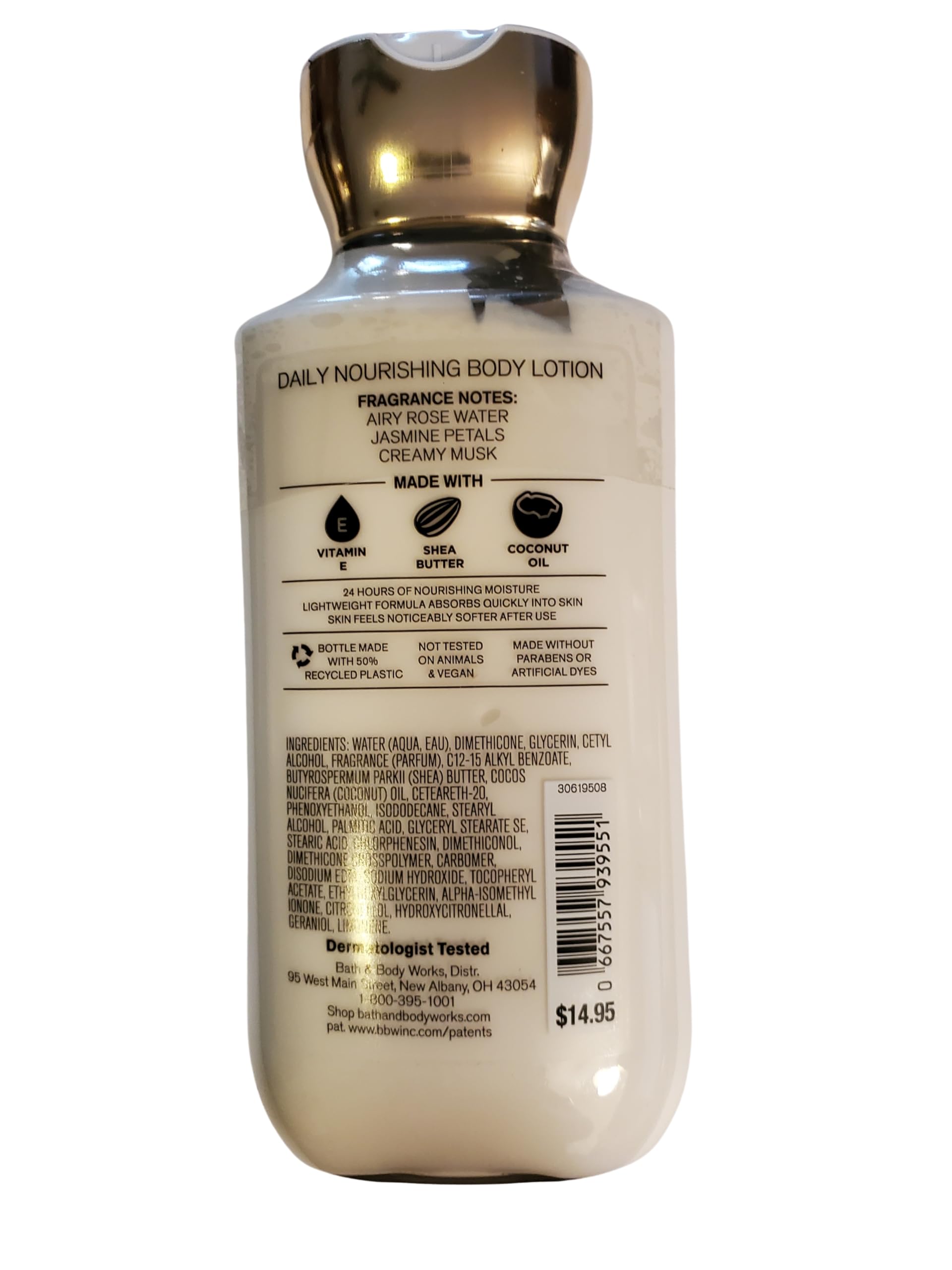 Bath & Body Works Rose loción corporal en frasco de 8 oz, aroma floral y cuidado diario.