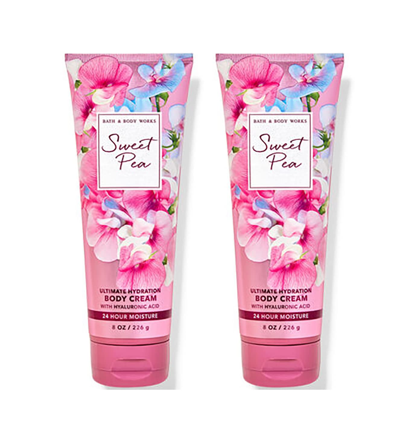 Bath & Body Works Sweet Pea crema Ultra Shea 8 oz, doble pack para hidratación diaria.