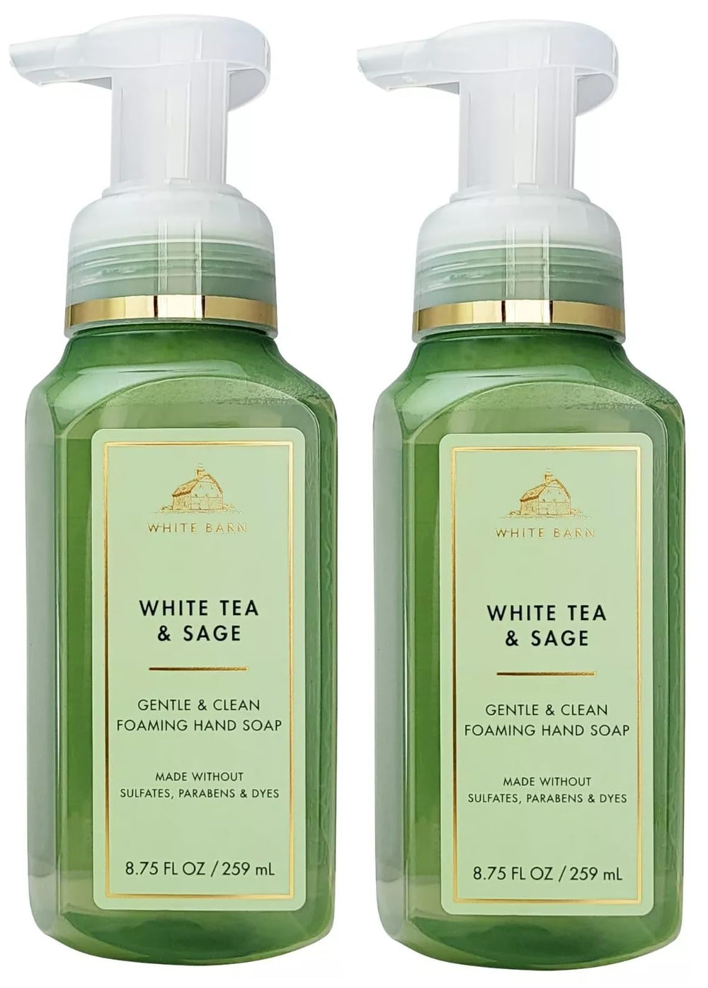 Bath & Body Works té blanco y salvia, vertido suave de espuma para lavado de manos.