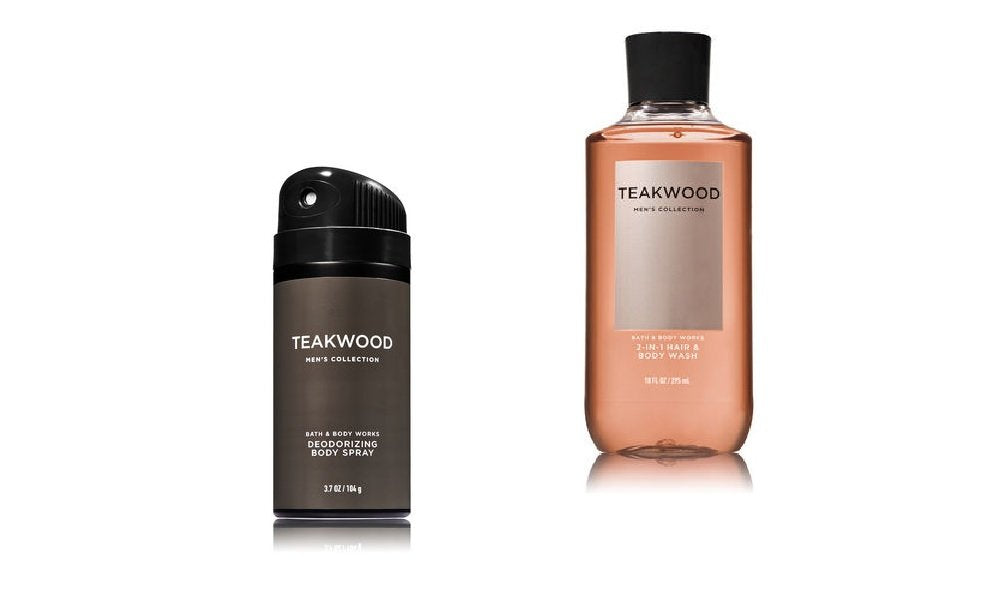 Set regalo Bath & Body Works Teakwood en empaque elegante, ideal para regalar.