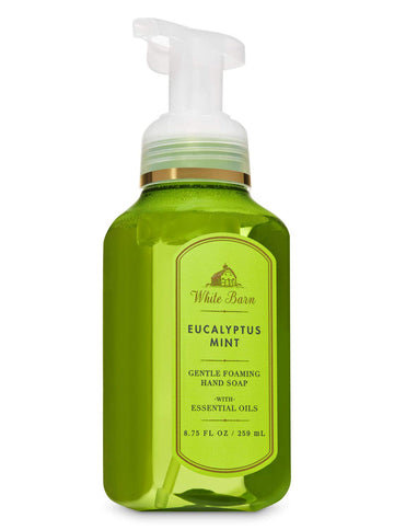 Bath & Body Works White Barn jabón espumoso, uso doméstico en baño o cocina para aroma vigorizante.