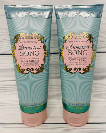 Bath and Body Works Women's Sweetest Song 2-pack bottle detail shows creamy texture