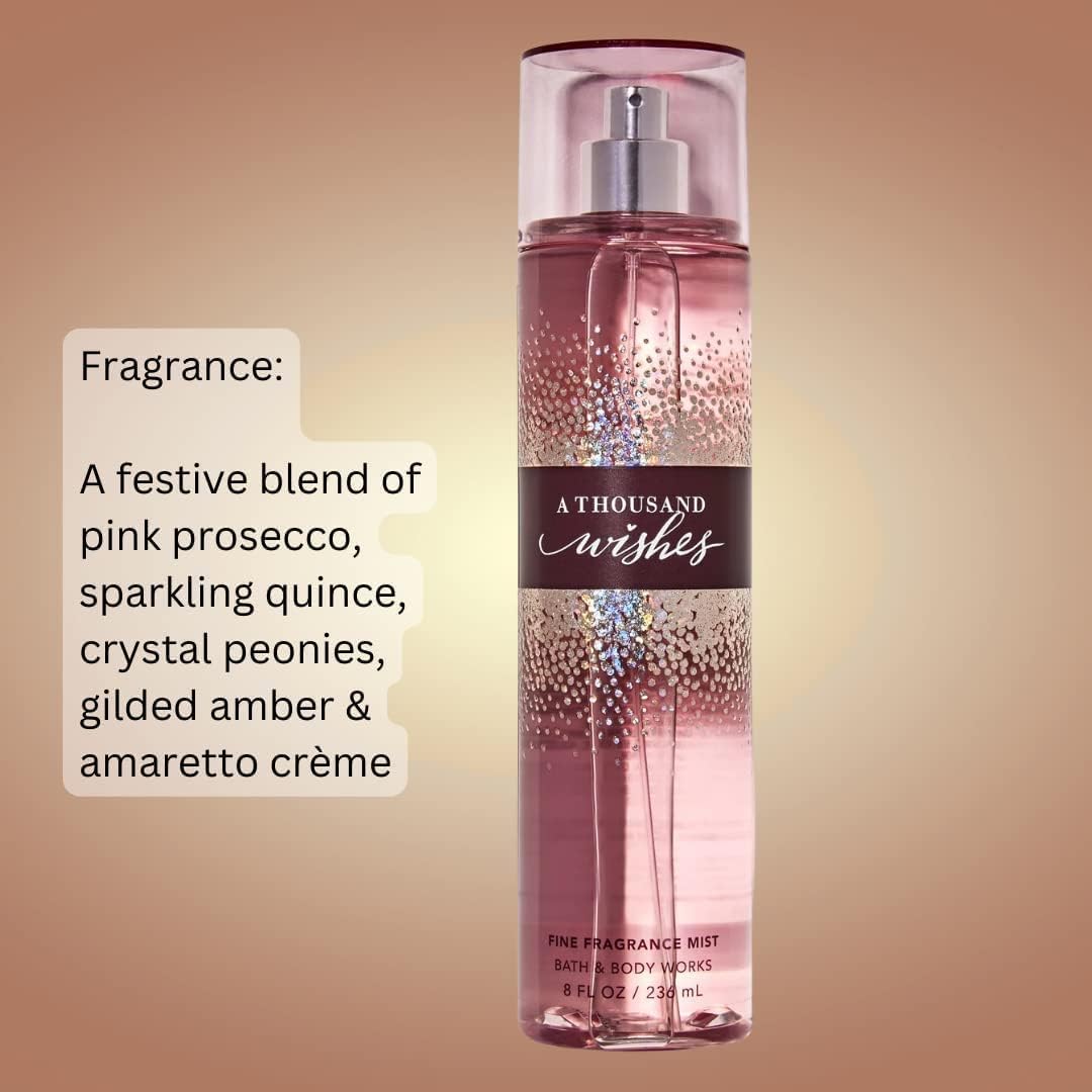 Bath & Body Works A Thousand Wishes envase 8 onzas, práctico para retoques durante el día