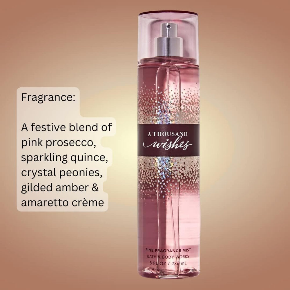 Bath & Body Works A Thousand Wishes envase 8 onzas, práctico para retoques durante el día