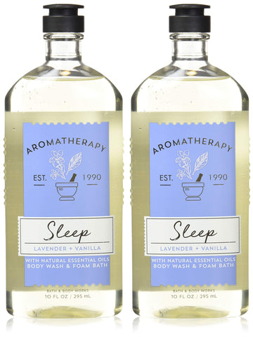 Bath & Body Works Aromaterapia Sueño Lavanda Vainilla, botella con espuma suave para relajación nocturna.