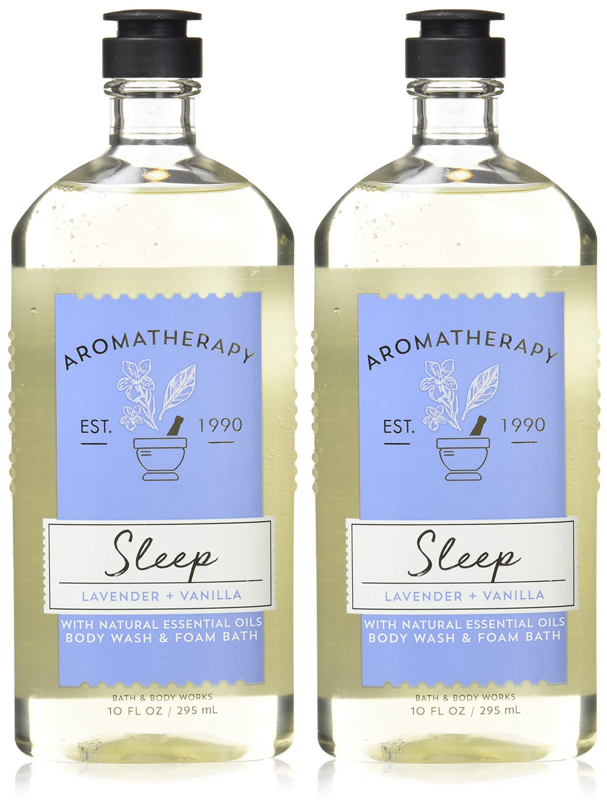 Bath & Body Works Aromaterapia Sueño Lavanda Vainilla, botella con espuma suave para relajación nocturna.