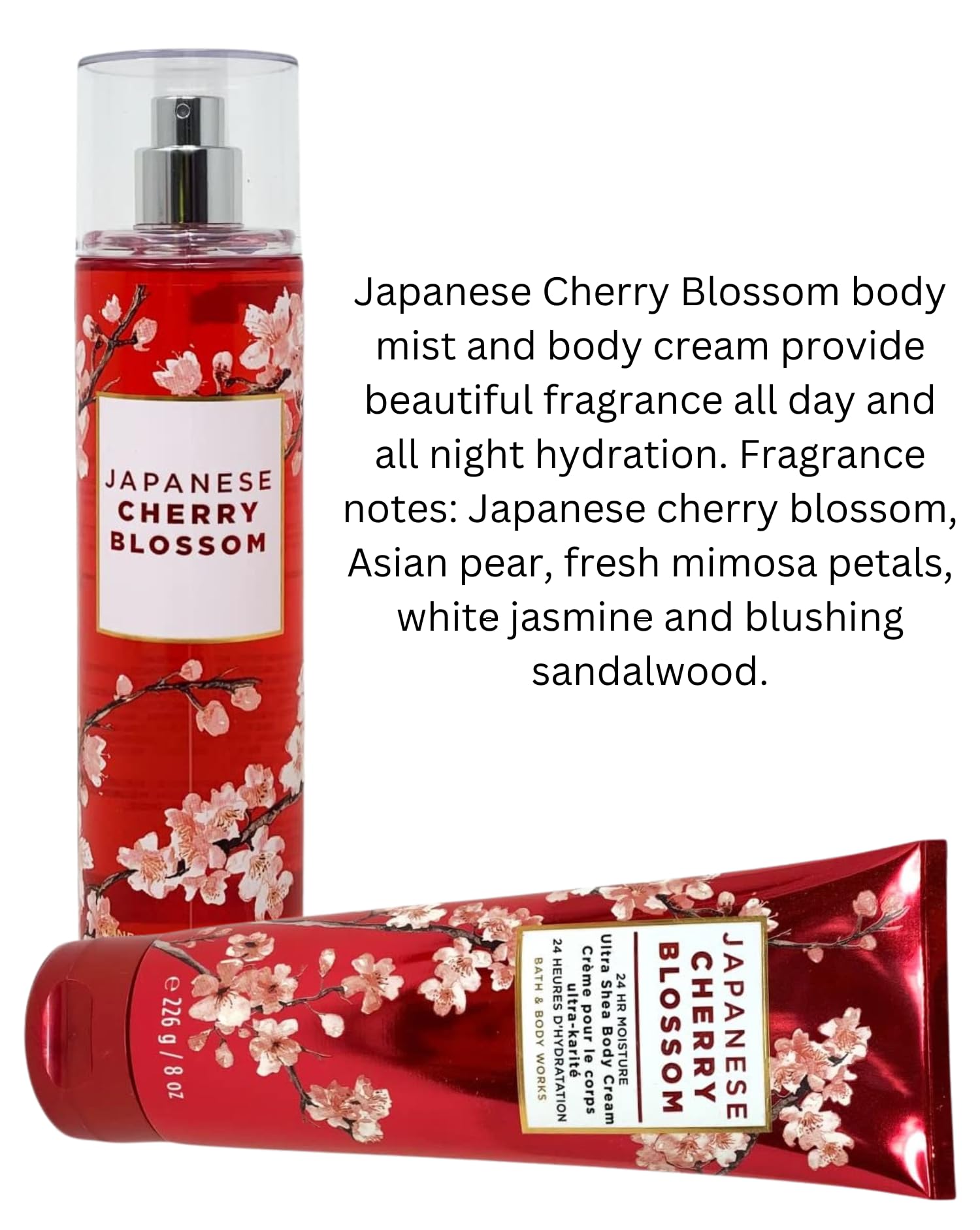 Conjunto Bath & Body Works Japanese Cherry Blossom para cuidado diario.