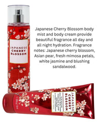 Conjunto Bath & Body Works Japanese Cherry Blossom para cuidado diario.