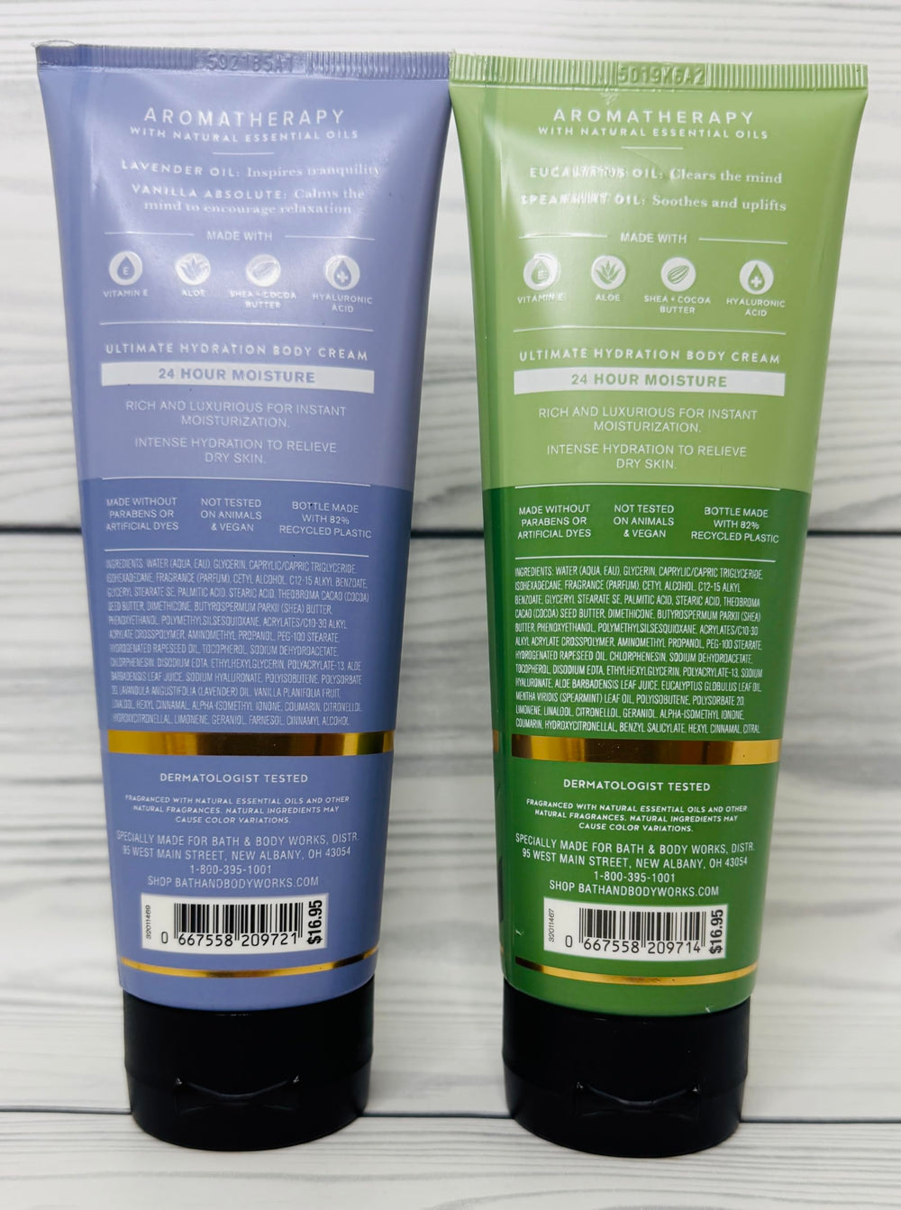 Bath & Body Works crema corporal aromaterapia lavanda-vainilla promueve relajación.
