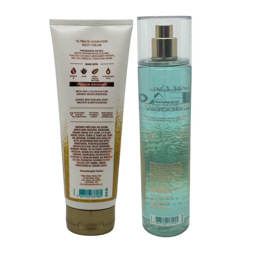 Bath & Body Works At the Beach notas-fragancia-frangipani-coco-bergamota para verano