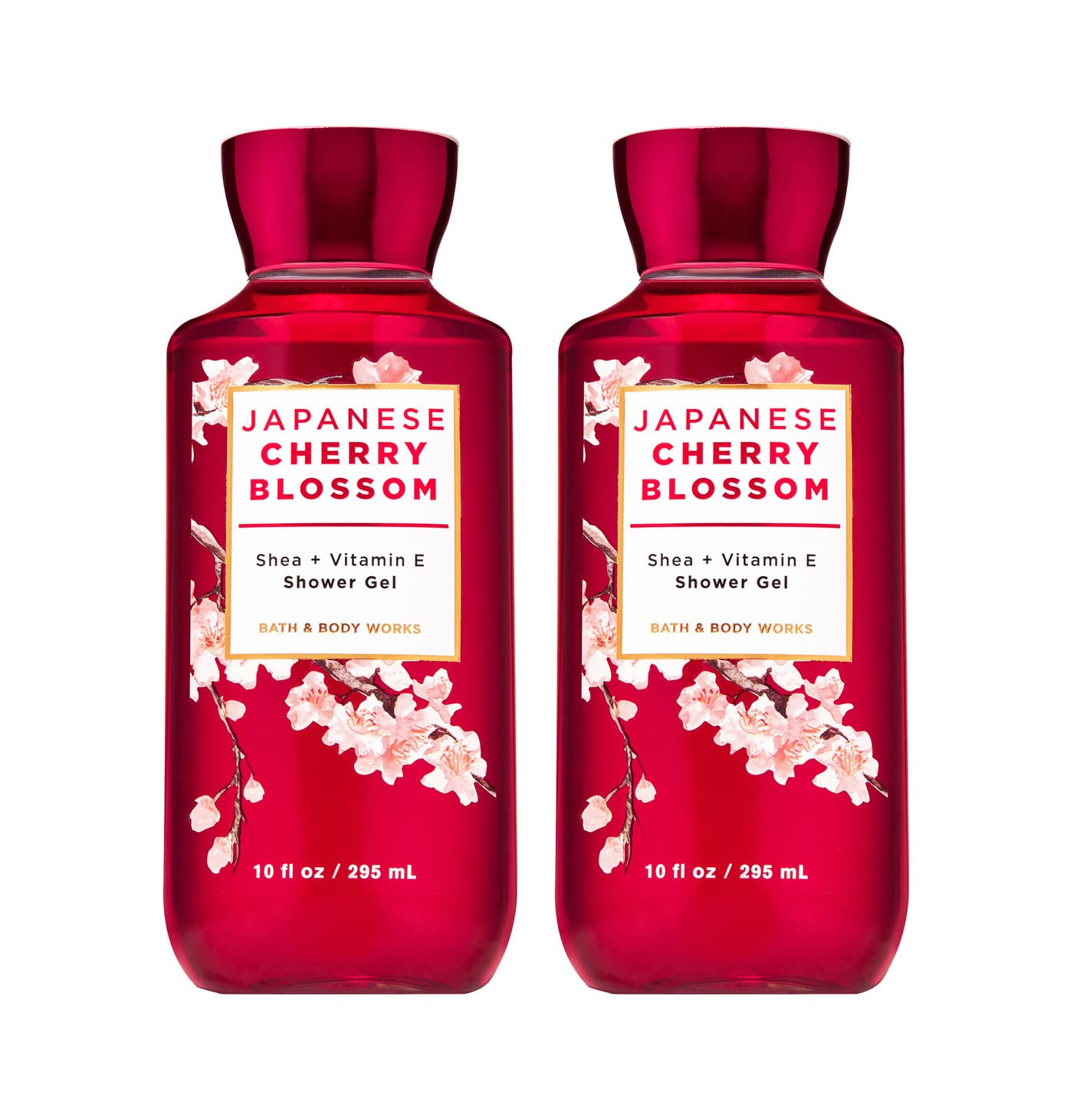Gel douche Bath & Body Works Fleur de Cerisier Japonaise, coffret 2x296 ml, parfum délicat et revitalisant