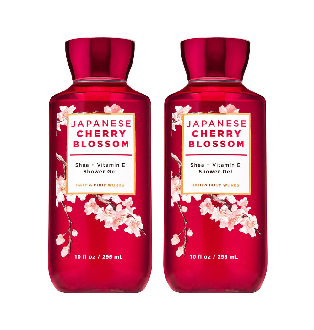 Gel douche Bath & Body Works Fleur de Cerisier Japonaise, coffret 2x296 ml, parfum délicat et revitalisant
