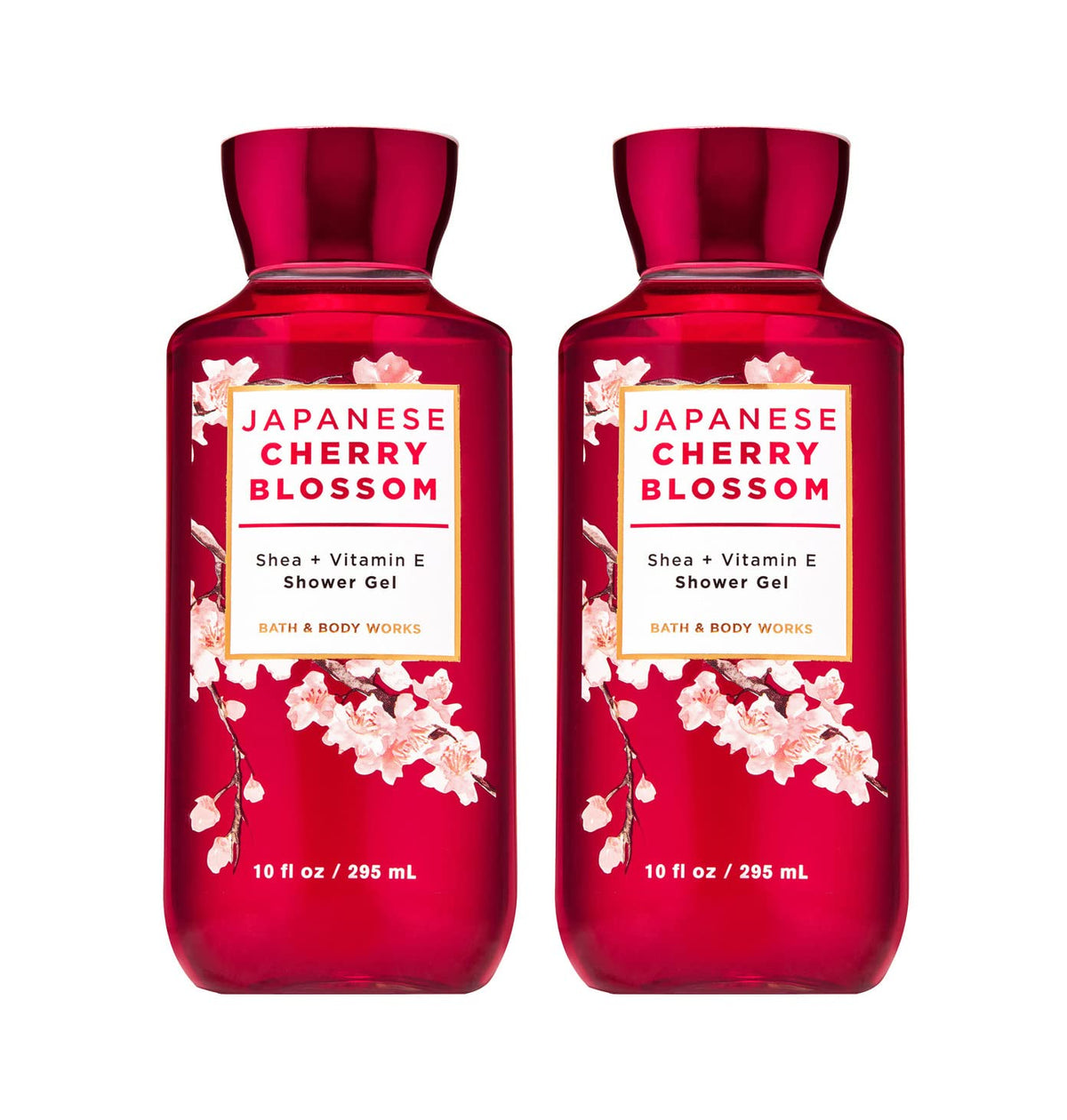 Gel douche Bath & Body Works Fleur de Cerisier Japonaise, coffret 2x296 ml, parfum délicat et revitalisant