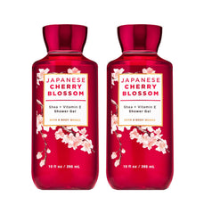 Gel douche Bath & Body Works Fleur de Cerisier Japonaise, coffret 2x296 ml, parfum délicat et revitalisant