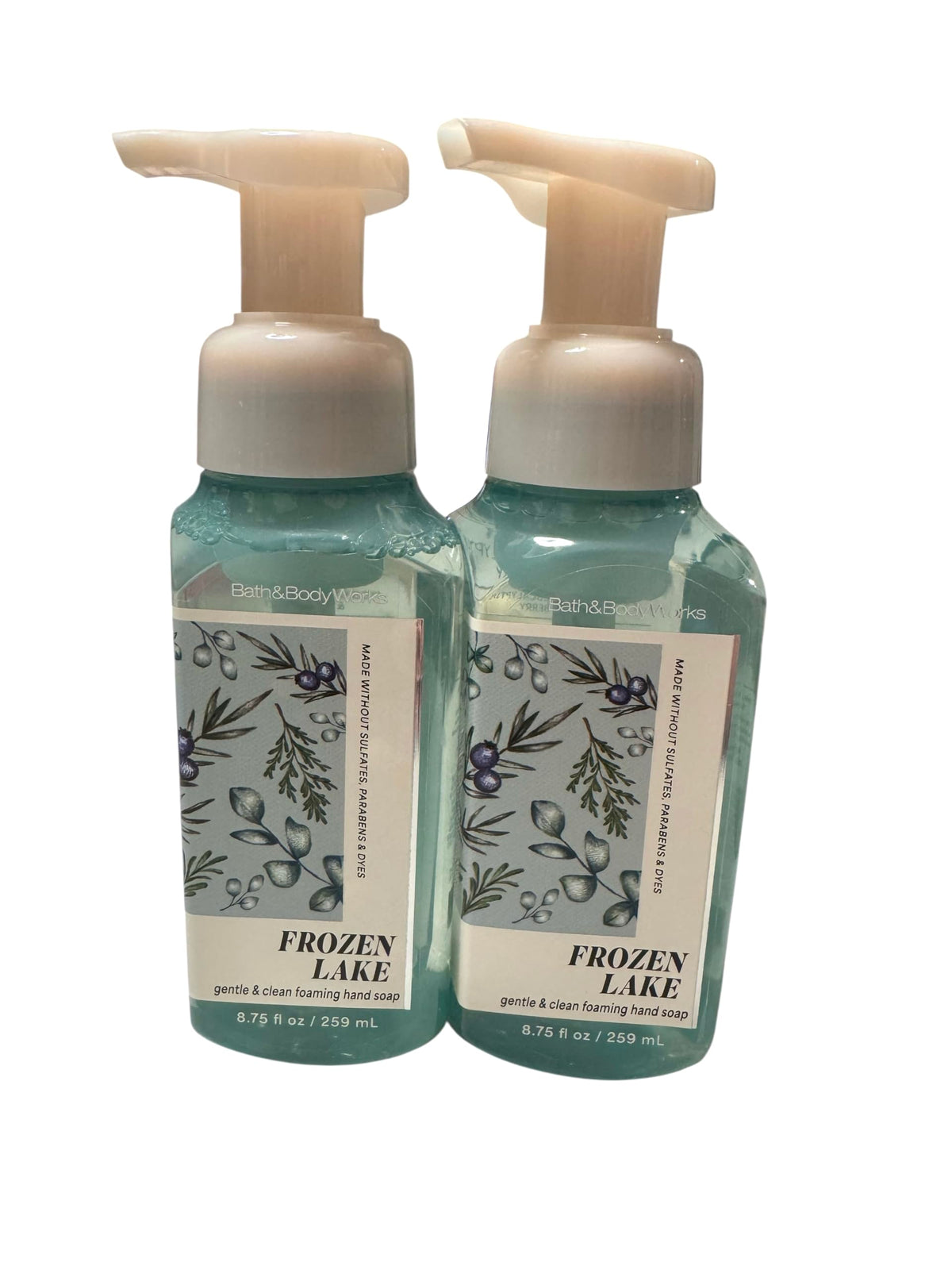 Bath & Body Works Jabón de Manos Espumoso Lago Congelado, dos botellas de 259 ml para uso diario