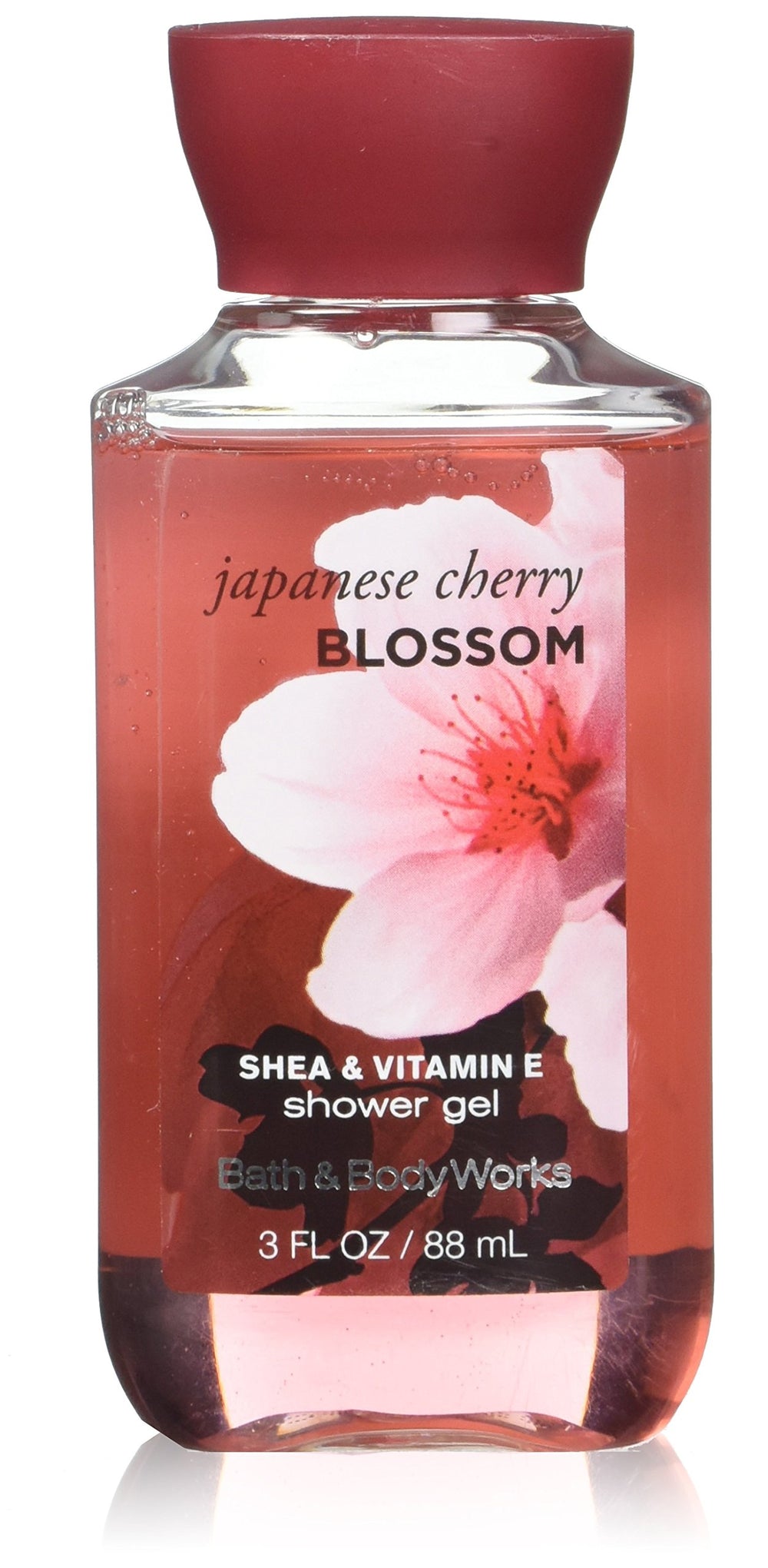Bath & Body Works Japanese Cherry Blossom gel de ducha tamaño viaje para piel suave y perfumada.