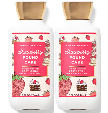 Loción corporal Bath & Body Works con aroma Strawberry Pound Cake para hidratación diaria