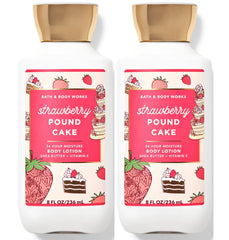 Loción corporal Bath & Body Works con aroma Strawberry Pound Cake para hidratación diaria