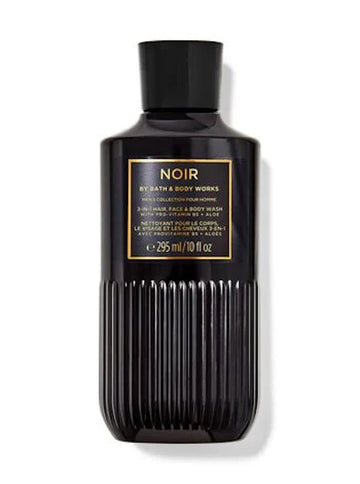 Bath & Body Works Noir para hombres, gel 3 en 1 para cabello, cara y cuerpo, aroma vigorizante.