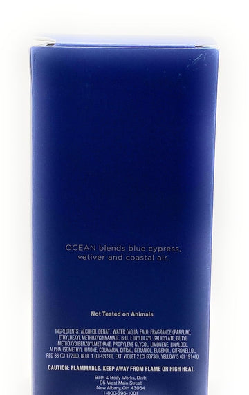 Bath & Body Works Ocean para hombre, envase de 3,4 onzas, fragancia versátil para ocasiones.