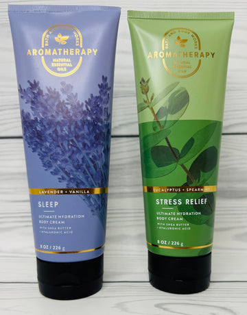 Bath & Body Works pack de dos cremas aromaterapia para hidratación diaria.