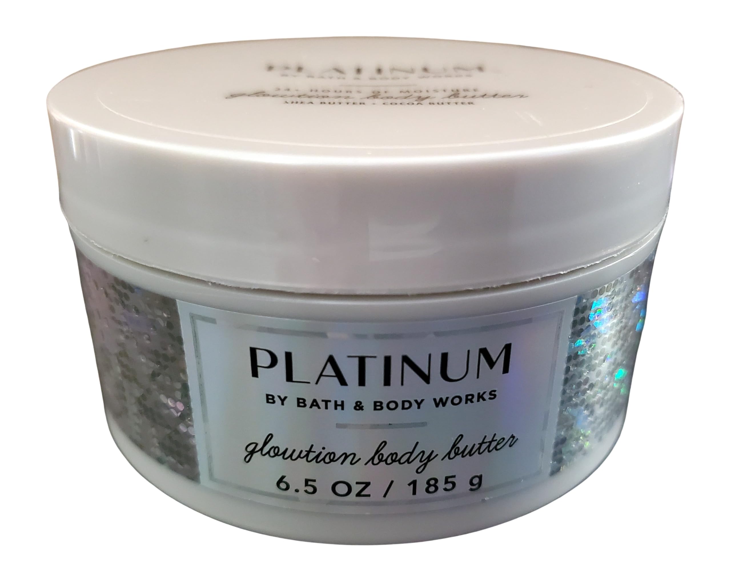 Bath & Body Works Platinum Whipped Butter 24 horas de hidratación para piel suave.