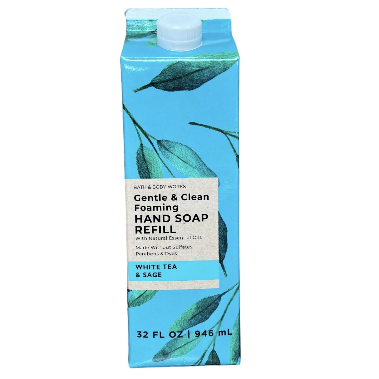 Bath & Body Works White Tea & Sage: repuesto de jabón de manos espumoso para limpieza suave