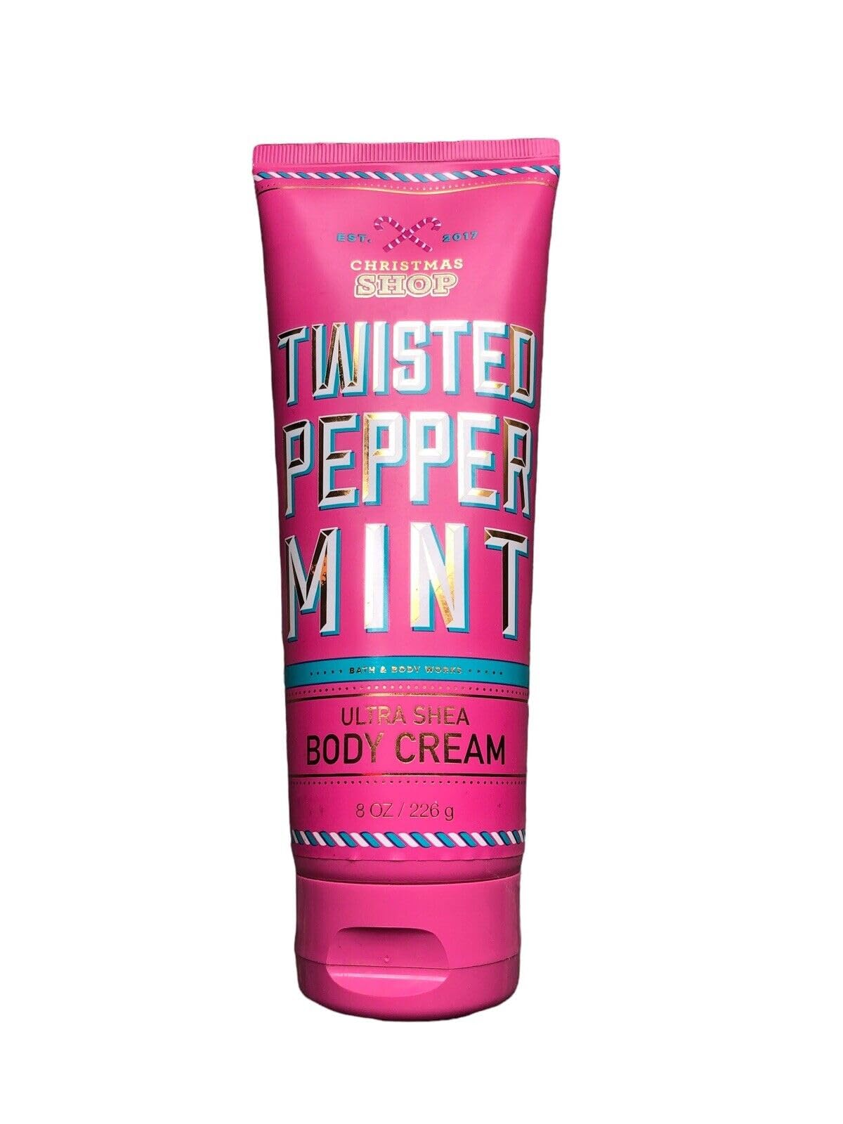 Bath & Body Works Twisted Peppermint crema Ultra Shea, aplicación suave en piel.