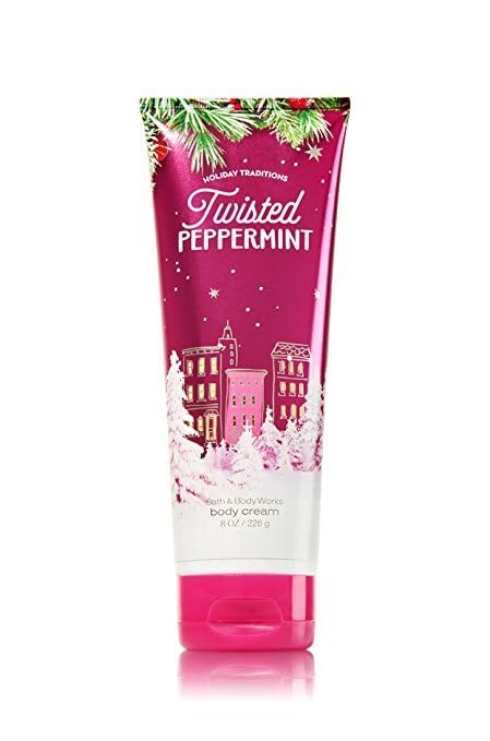 Bath & Body Works Twisted Peppermint crema Ultra Shea, envase edición navideña.