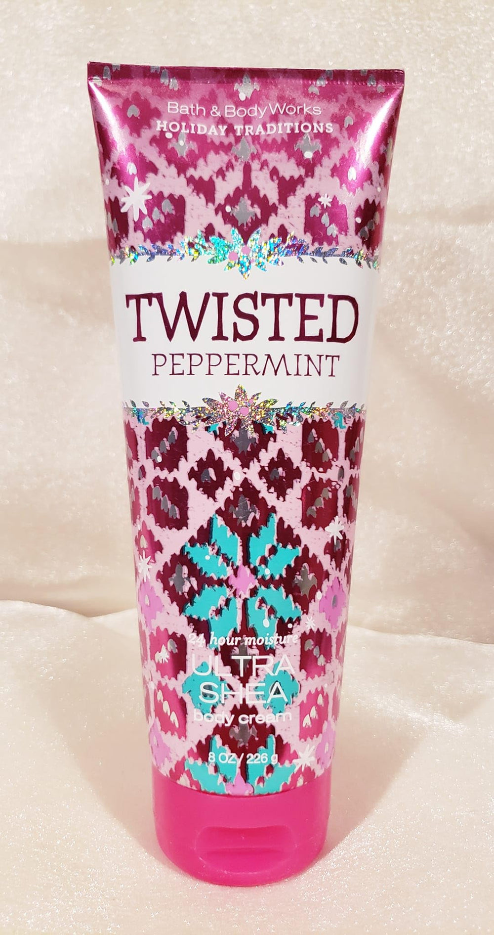 Bath & Body Works Twisted Peppermint crema Ultra Shea, detalle de empaque.