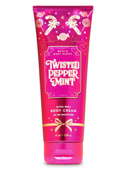 Bath & Body Works Twisted Peppermint crema Ultra Shea en tubo frente, hidratación para todo el día.