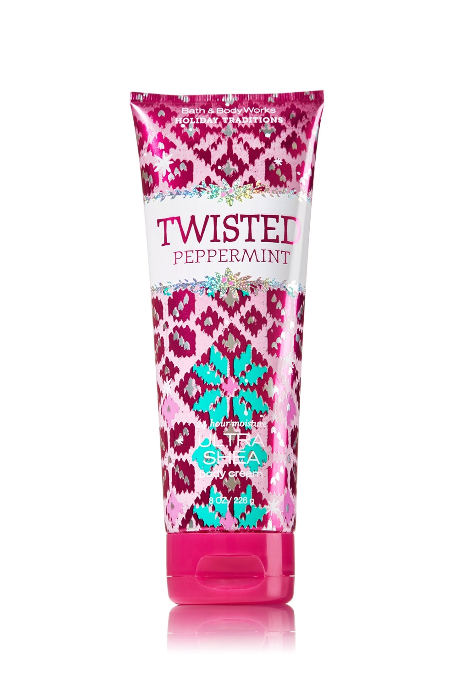 Bath & Body Works Twisted Peppermint crema Ultra Shea, ideal para momentos de cuidado personal.