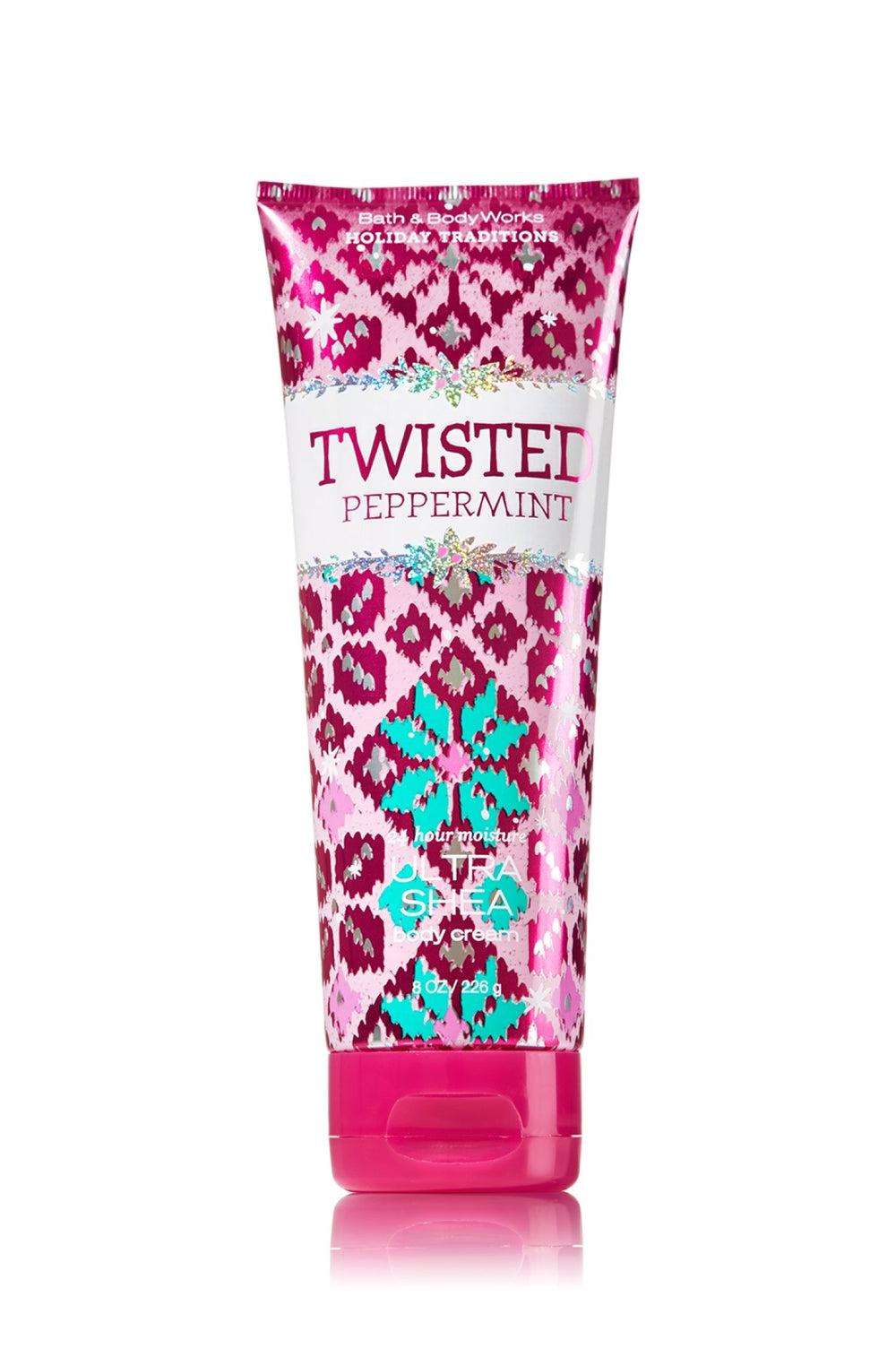 Bath & Body Works Twisted Peppermint crema Ultra Shea, ideal para momentos de cuidado personal.