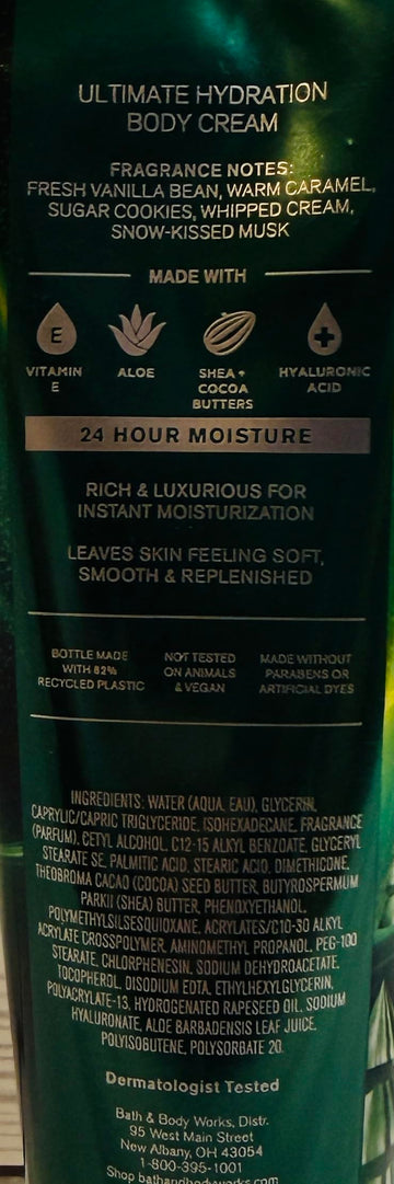 Bath & Body Works Vanilla Bean Noel crema corporal 8oz dúo, uso diario hidratante.
