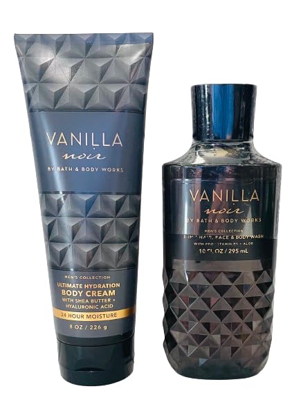 Bath & Body Works Vanilla Noir gel 3-en-1, cuidado diario para cabello, rostro y cuerpo.