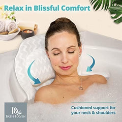 Bath Haven, oreiller bain mesh 3D respirant favorisant le séchage rapide