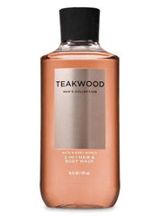 Bath & Body Works Teakwood 2 en 1, botella-2 en 1, piel suave y cabello limpio.