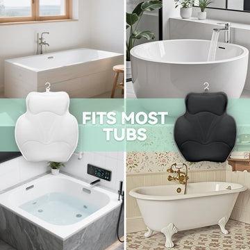 Bathland Almohada de baño grande, soporte para hombros y espalda durante el uso.