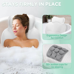 Bathland Almohada de baño sujeción segura con ventosas, evita deslizamientos.
