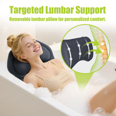 Bathland soporte lumbar suave mejora la comodidad en baños relajantes.