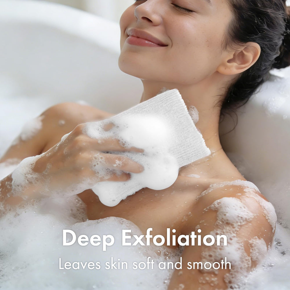 Bathway exfoliating washcloth, cobertura corporal completa para espalda y zonas difíciles.