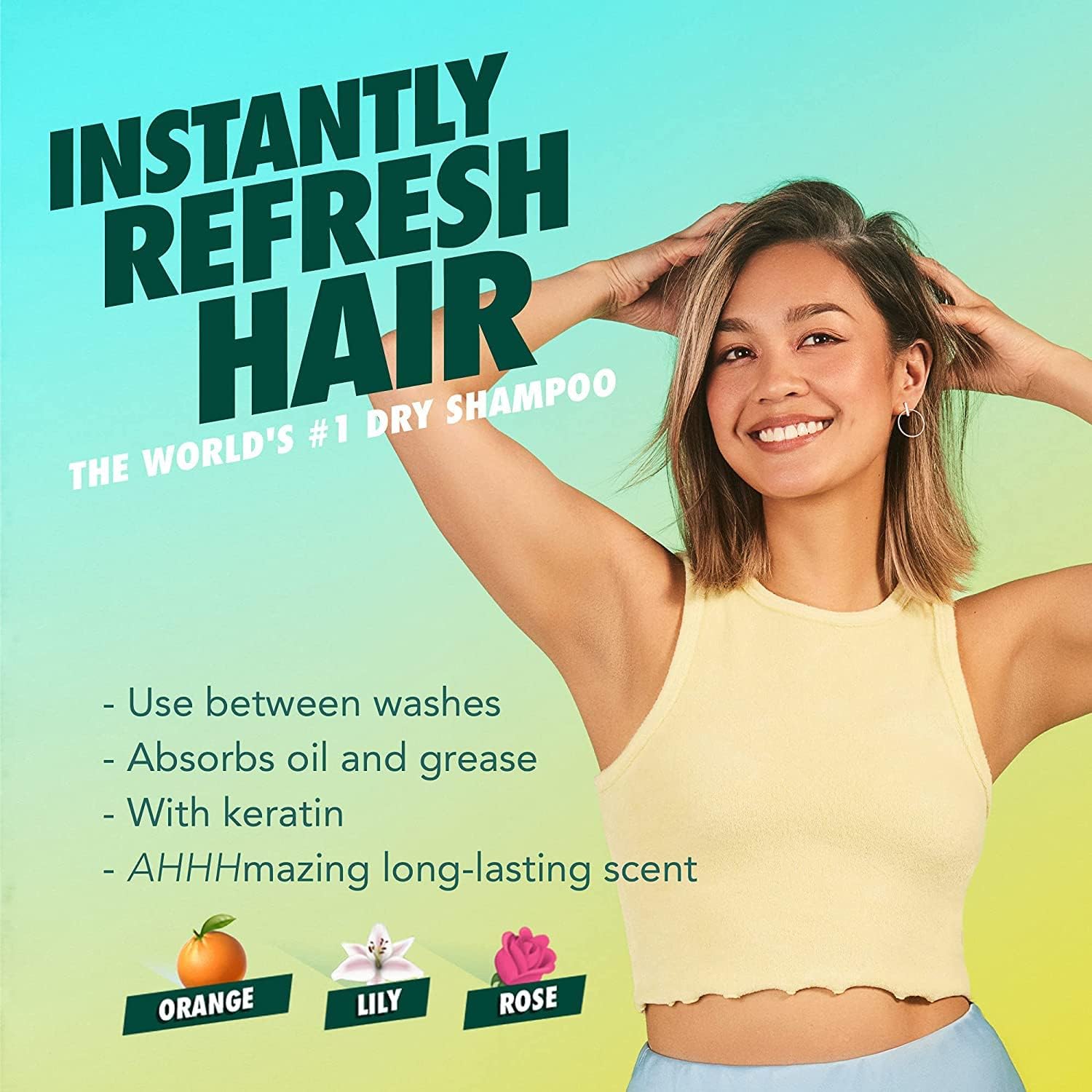 Batiste champú seco absorbe grasa en raíces para pelo fresco.