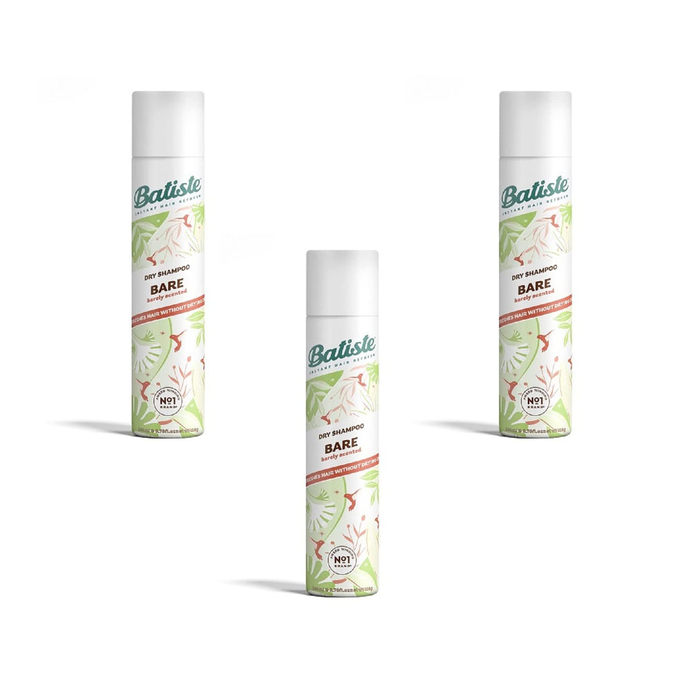 Batiste Champú Seco Dry Bare paquete de 3 para refresco rápido