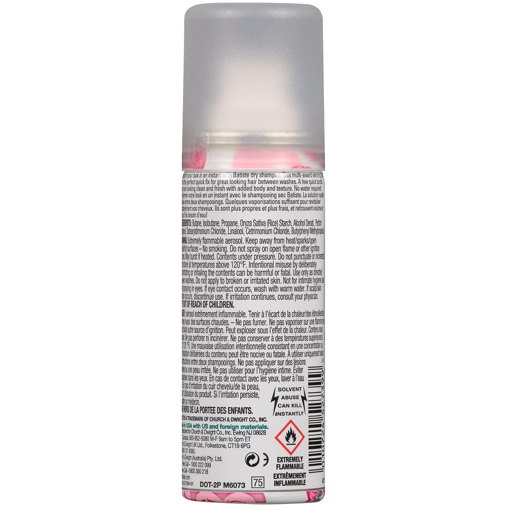 Batiste champú seco floral y frutal rosado, botella para uso diario