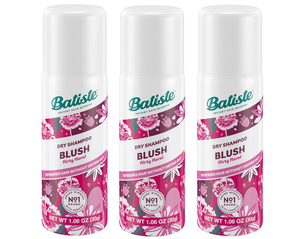 Batiste champú seco floral y frutal rosado, conjunto de 3, refresca entre lavados