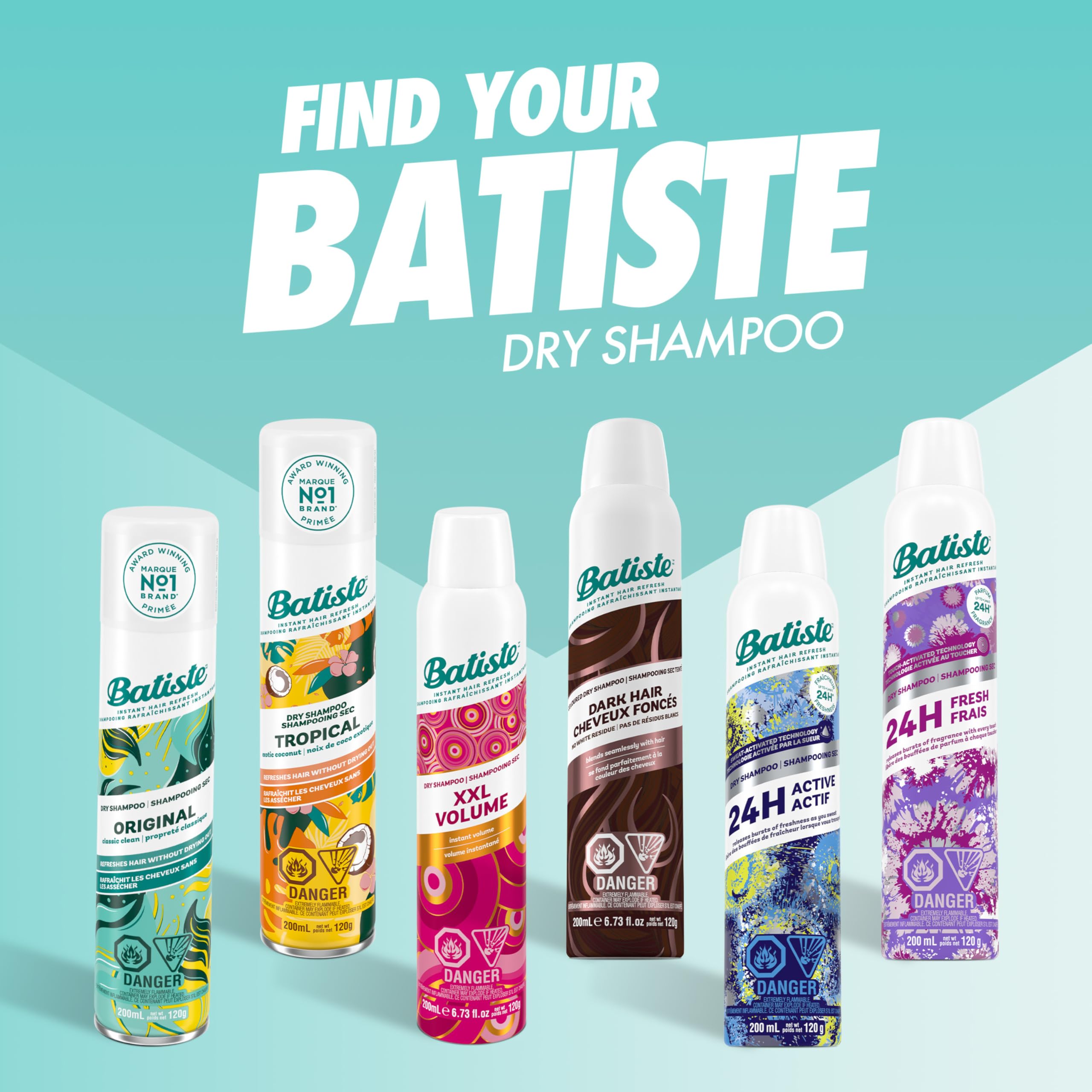 Batiste Champú Seco Fresco, aroma fresco para revitalizar el peinado entre lavados.
