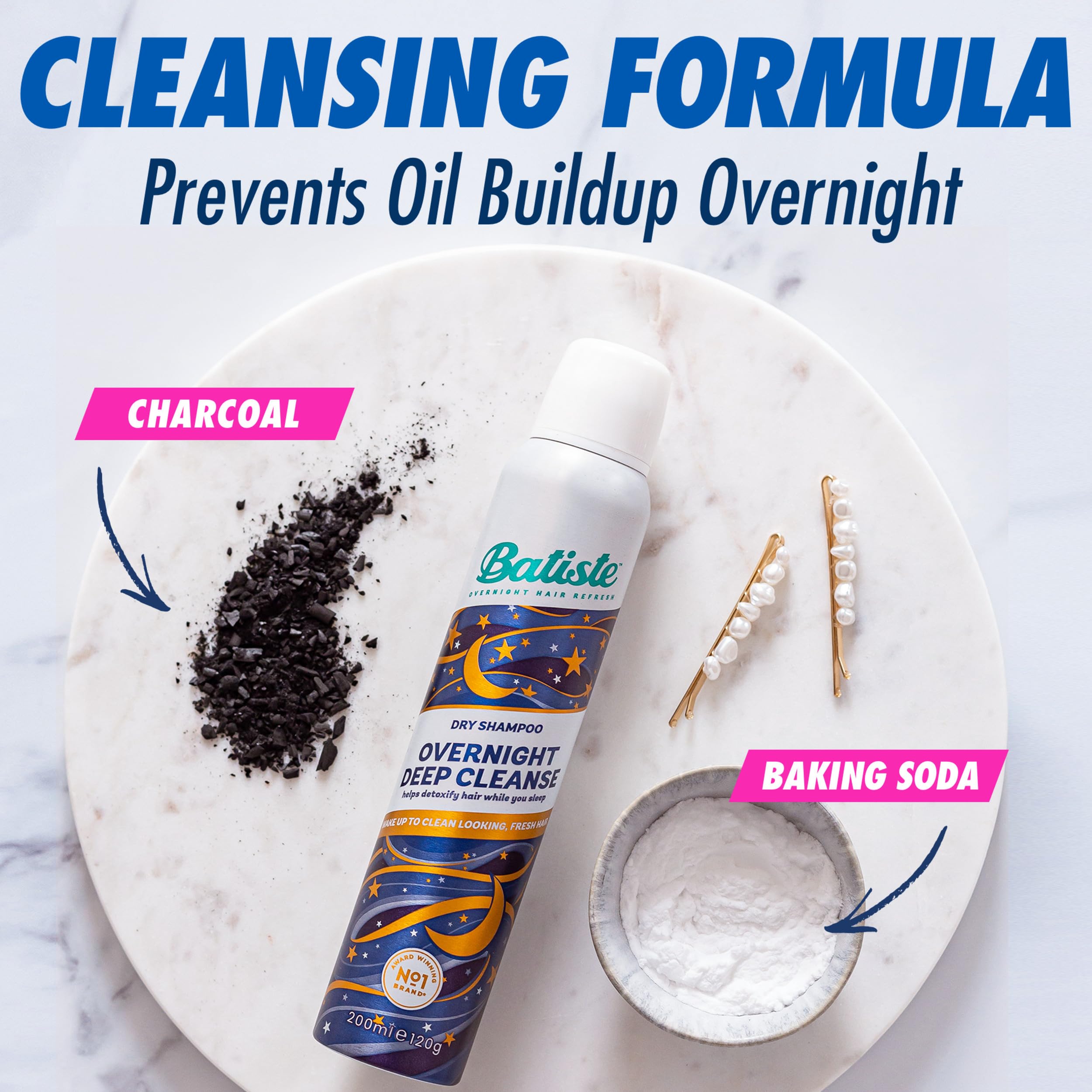 Batiste champu seco nocturno: rociado a 12 pulgadas para mayor control.